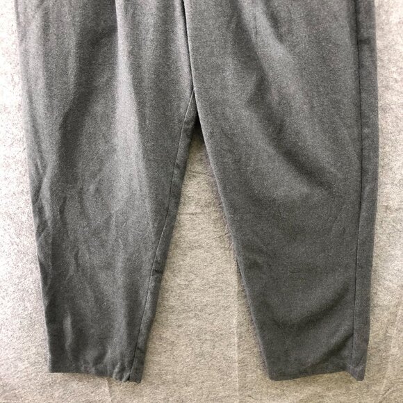Gap Relaxed Pleated Dress Pant Mens M Gray Flannel Wool-Like Baggy Elastic Waist - Picture 4 of 12